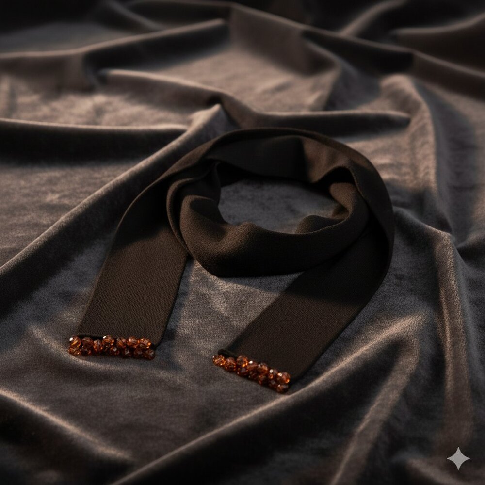 Burberry London Scarf Beaded Black OS - Picture 4 of 6